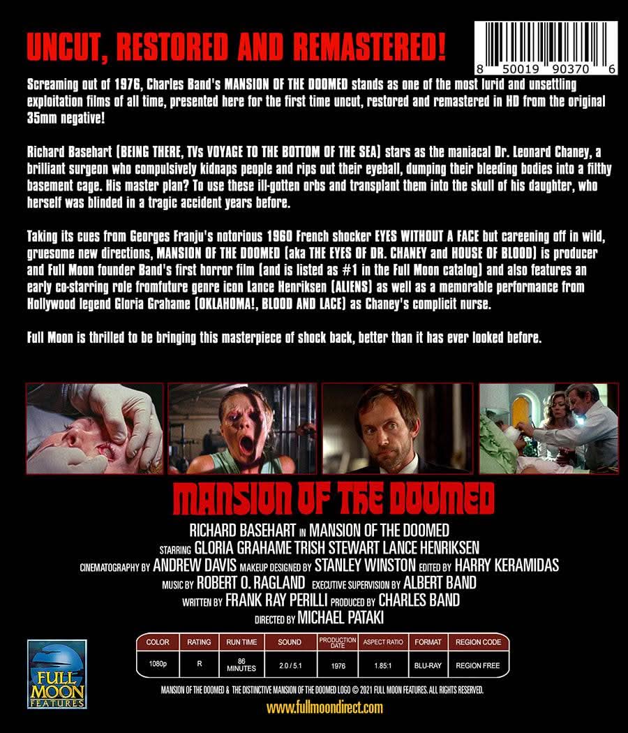 Mansion of the Doomed Blu-Ray | Full Moon Horror