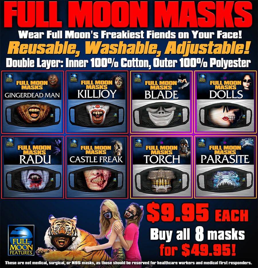 Full Moon Masks: 8 PACK (Blade, Dolls, Parasite, Torch, GDM, Killjoy, Castle Freak, Radu)